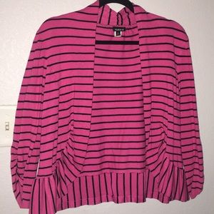 Torrid size 1 hot pink w/ black stripes cardigan